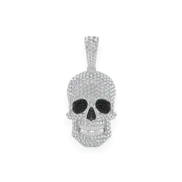 Diamond Skull Pendant Black Diamonds