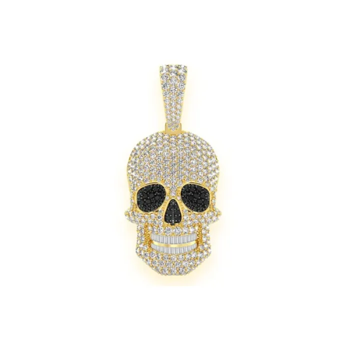 Diamond Skull Pendant Black Diamonds