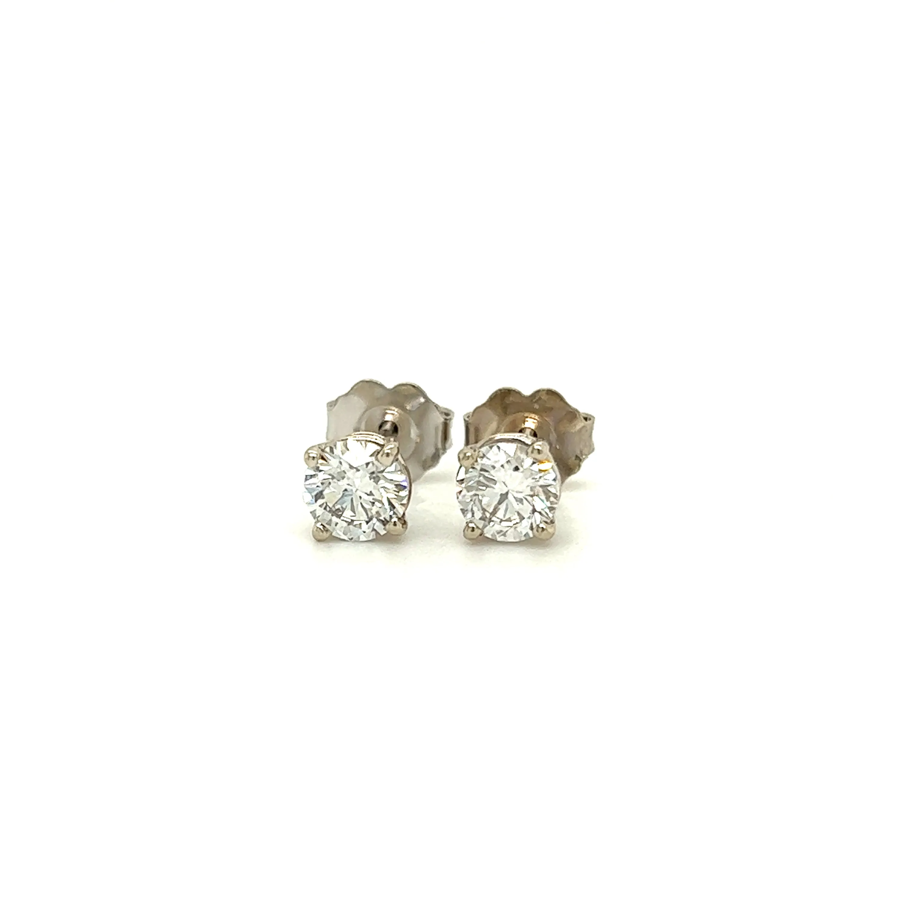 Diamond Stud Earrings with 0.8ctw of Diamonds in 14K White Gold