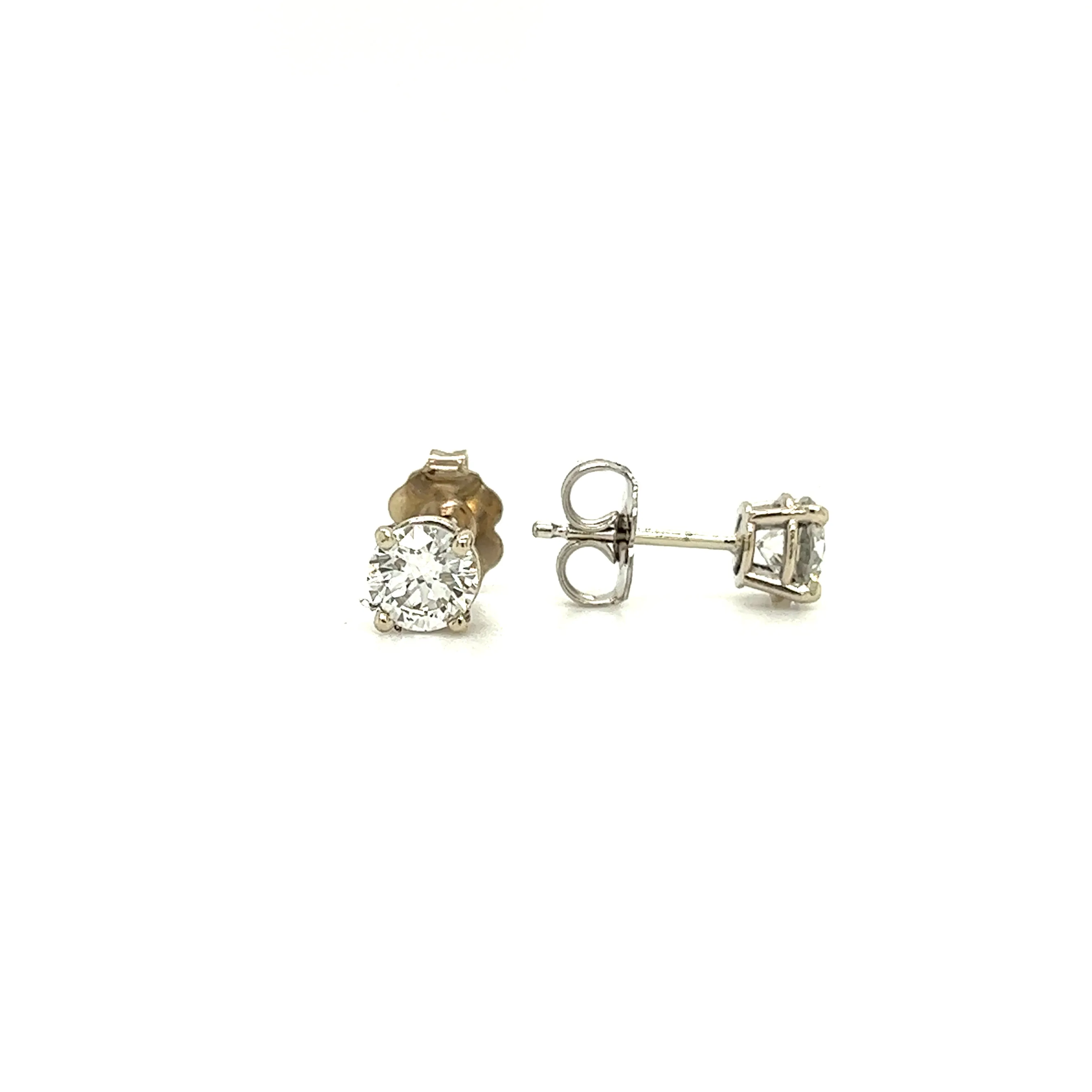 Diamond Stud Earrings with 0.8ctw of Diamonds in 14K White Gold