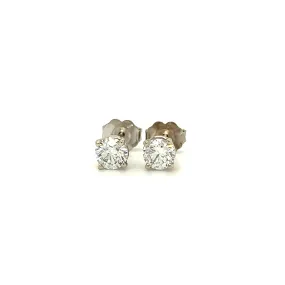 Diamond Stud Earrings with 0.8ctw of Diamonds in 14K White Gold