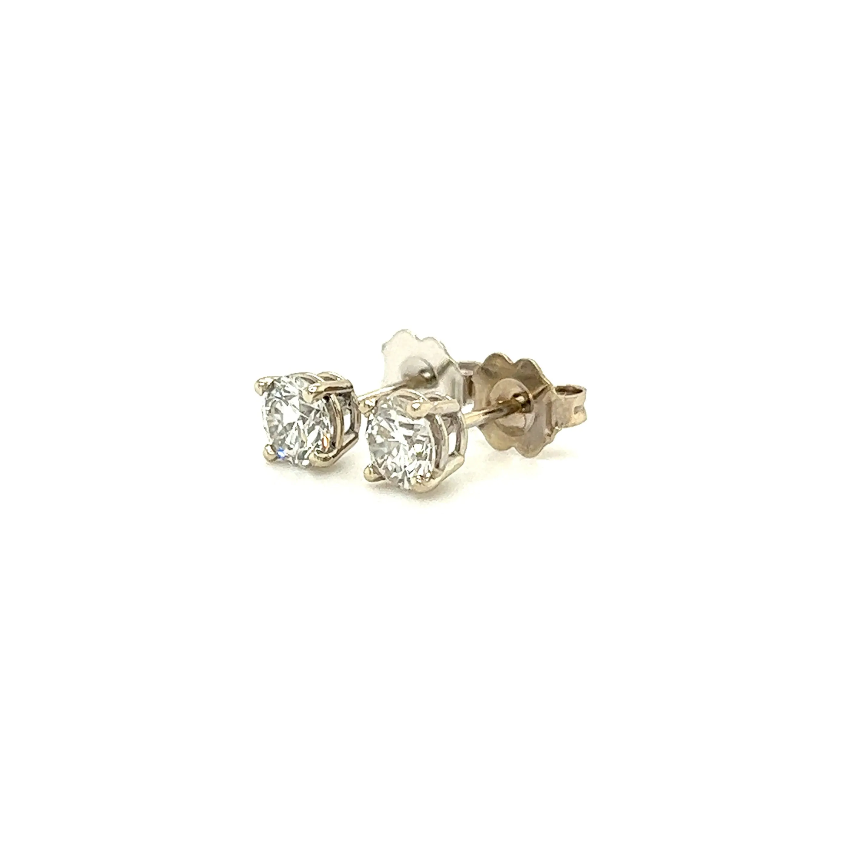 Diamond Stud Earrings with 0.8ctw of Diamonds in 14K White Gold