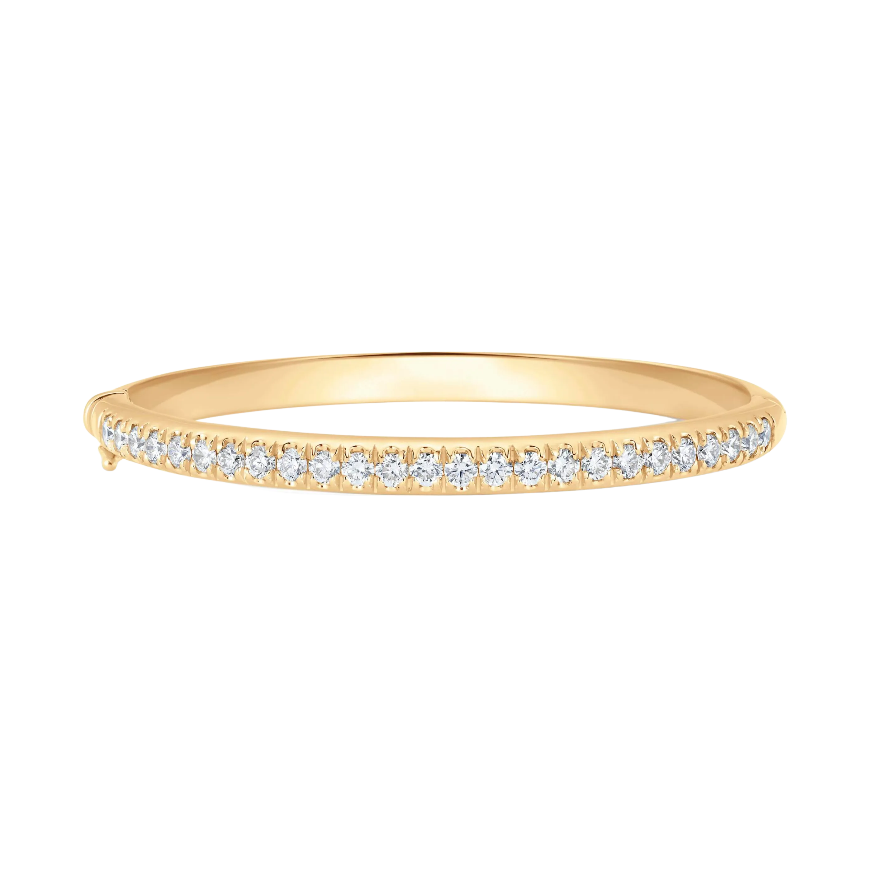 Dujour Small Gold and Diamond Single Row Oval Bangle