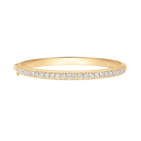 Dujour Small Gold and Diamond Single Row Oval Bangle