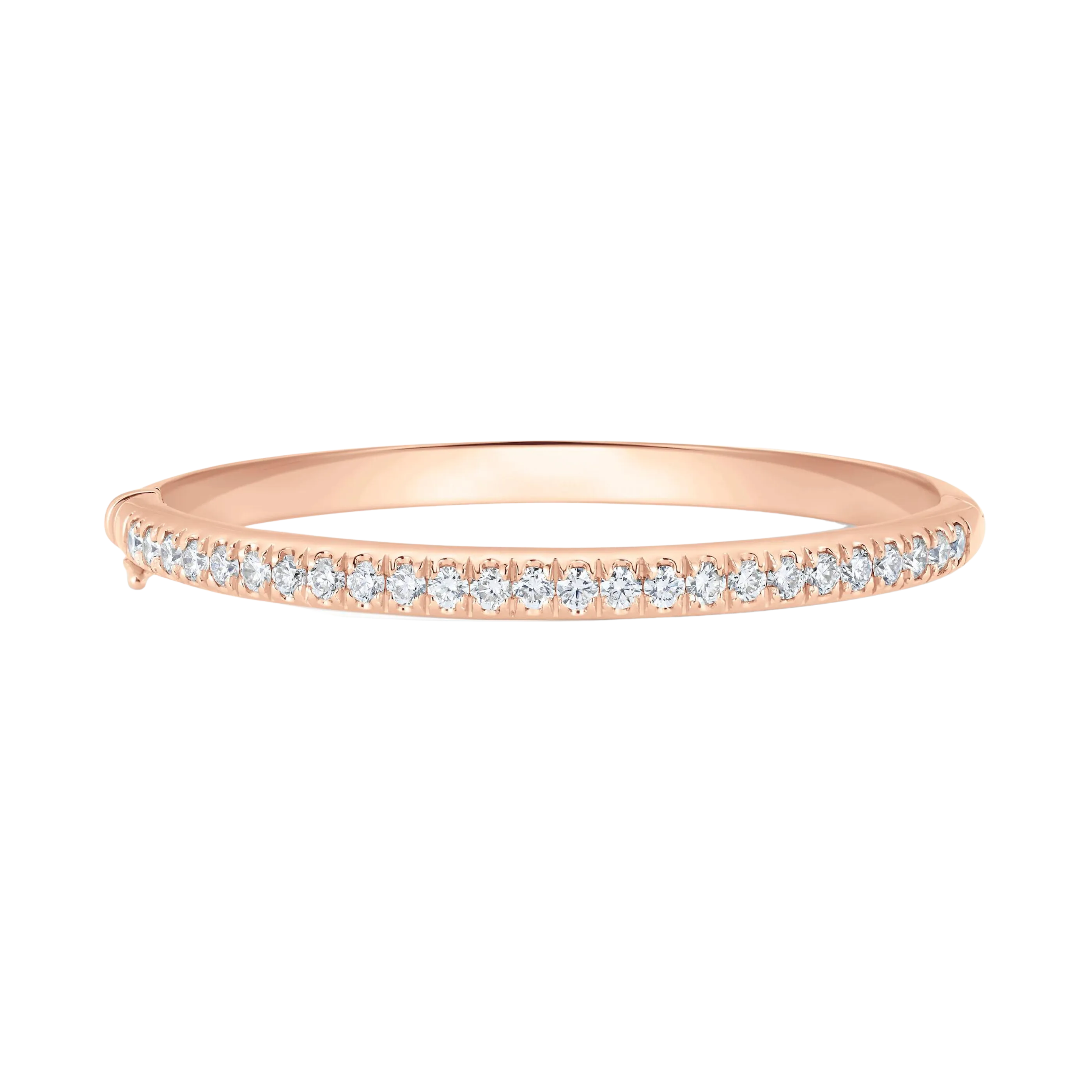 Dujour Small Gold and Diamond Single Row Oval Bangle