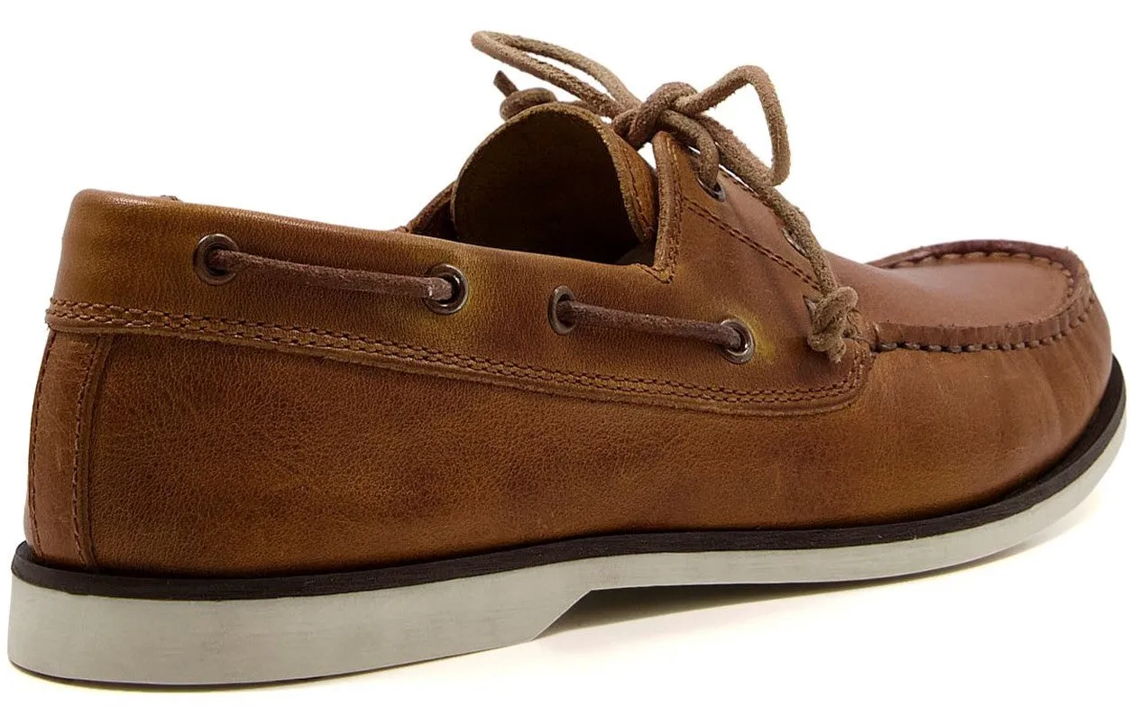 Dune Bluesy Mens Leather Boat Shoe