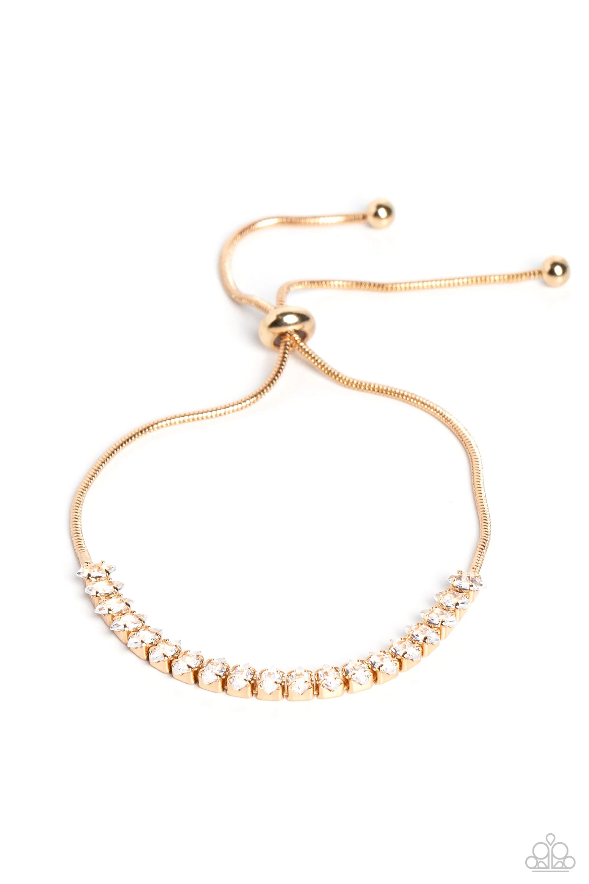 Dynamic Diamonds - Gold ~ Paparazzi Bracelet