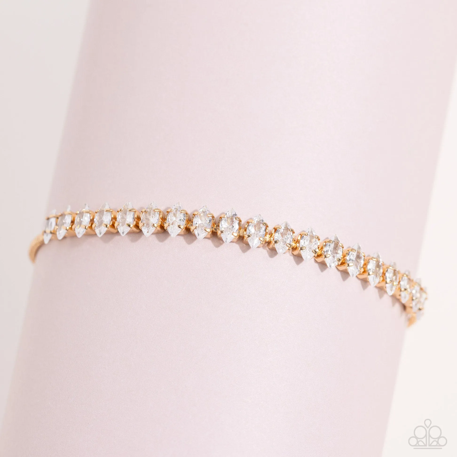 Dynamic Diamonds - Gold ~ Paparazzi Bracelet