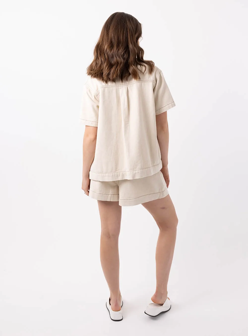 Eliza Denim Shirt-CREAM