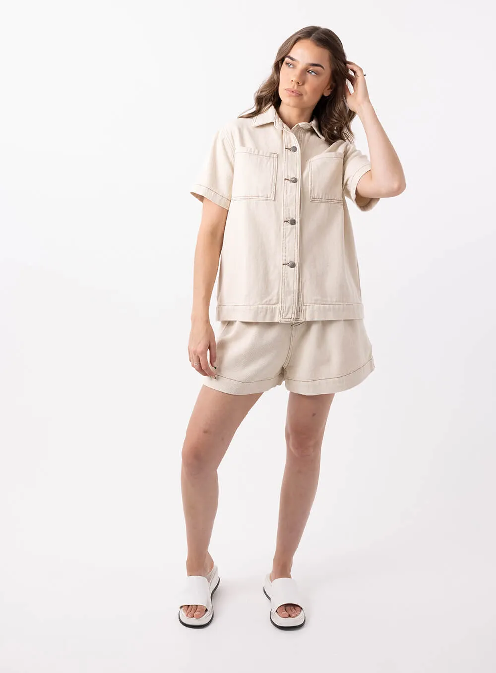 Eliza Denim Shirt-CREAM