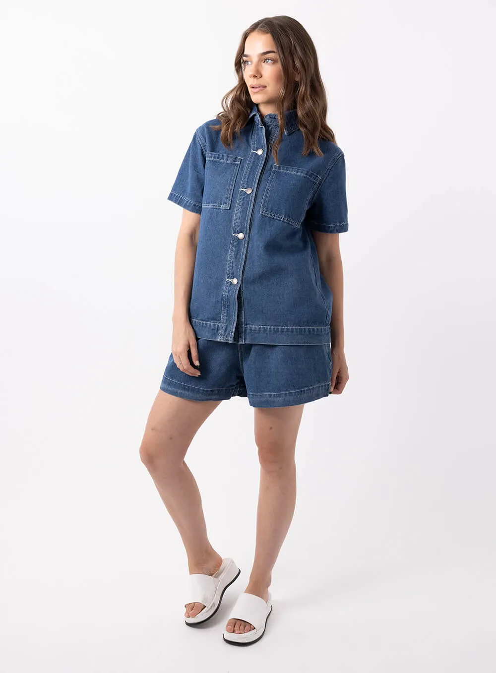 Eliza Denim Shirt-Indigo