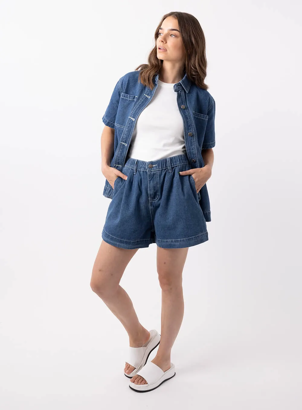 Eliza Denim Shirt-Indigo