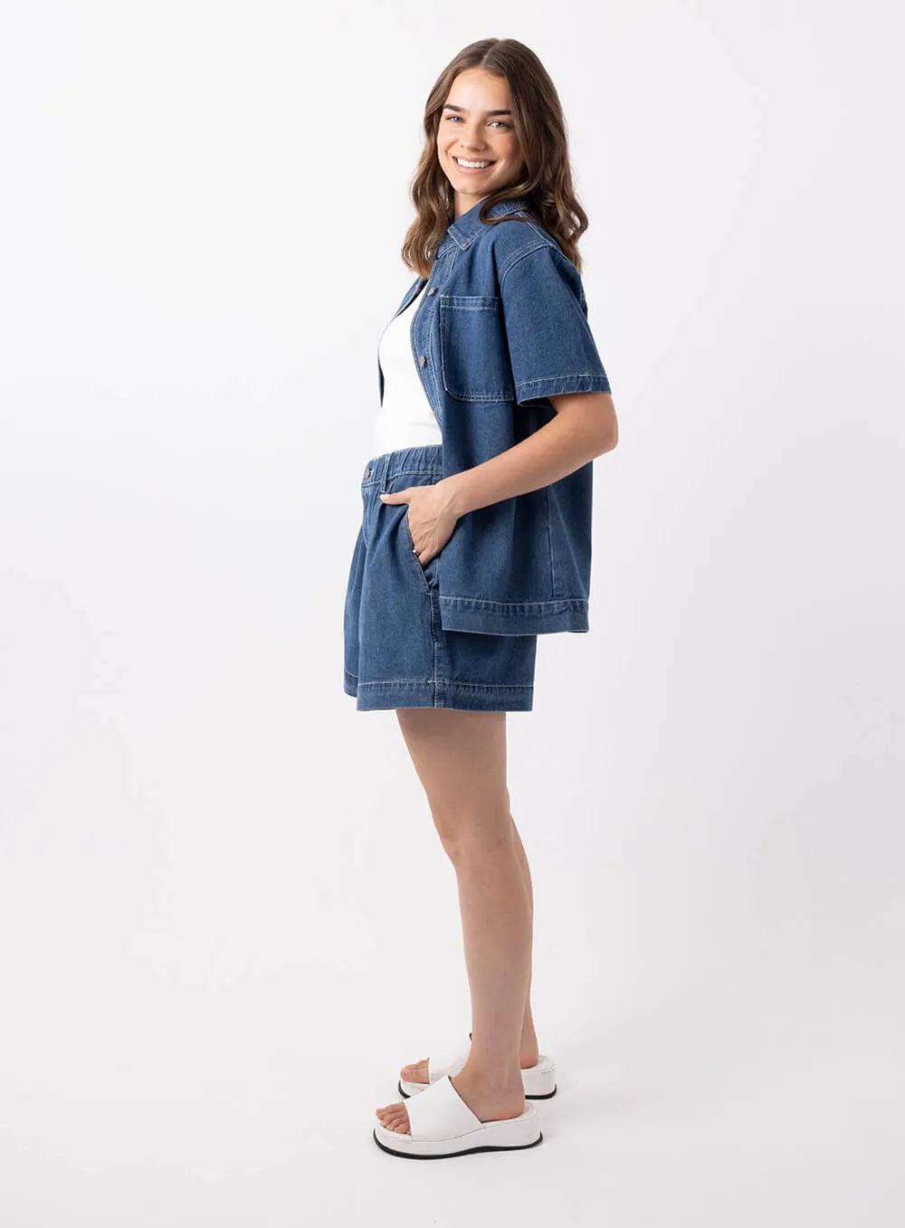 Eliza Denim Shirt-Indigo