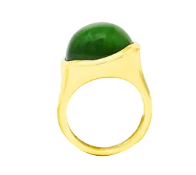 Elsa Peretti Tiffany & Co. Jade 18 Karat Yellow Gold Cabochon Ring