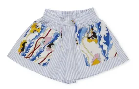 Emilio Pucci Junior Ditsy-Print Striped Drawstring Shorts