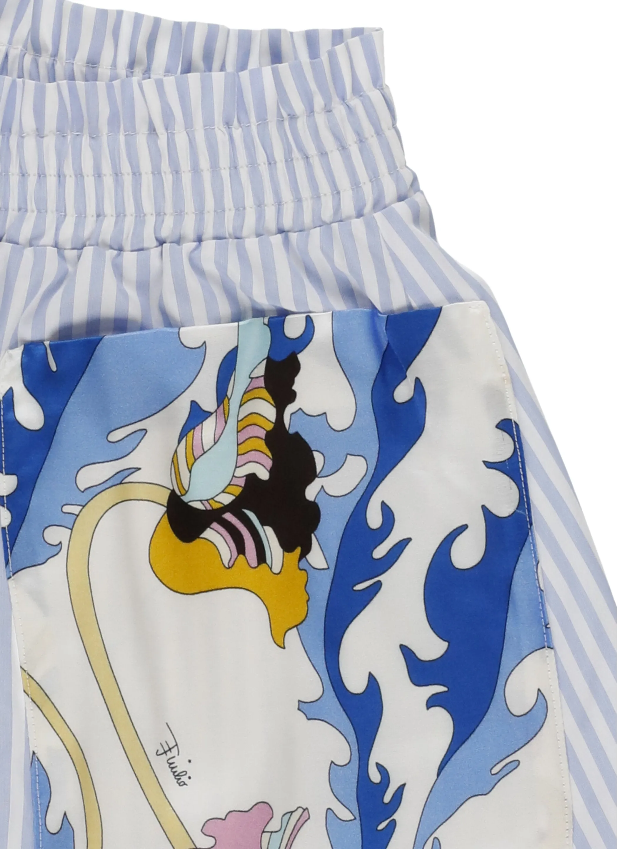 Emilio Pucci Junior Ditsy-Print Striped Drawstring Shorts