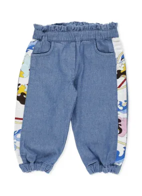 Emilio Pucci Junior Graphic Printed Ruffled Jeans