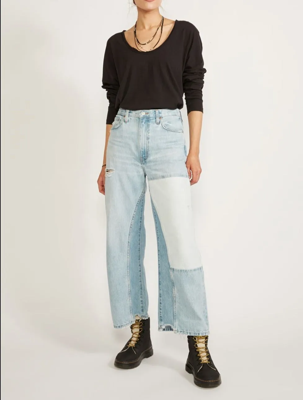 etica Devon Rework Wide Leg Denim Pant