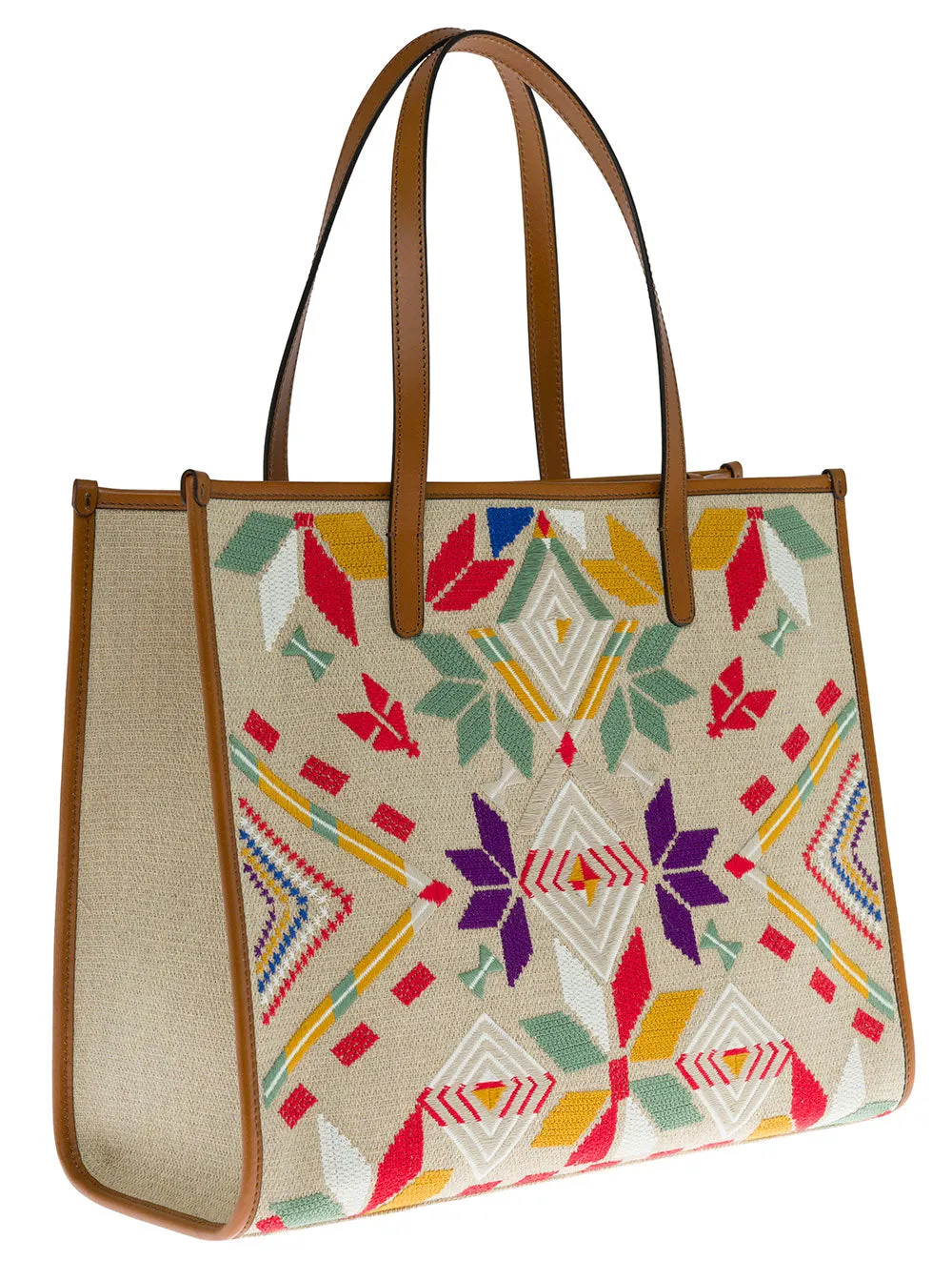 Etro Double Handle Embroidered Tote Bag