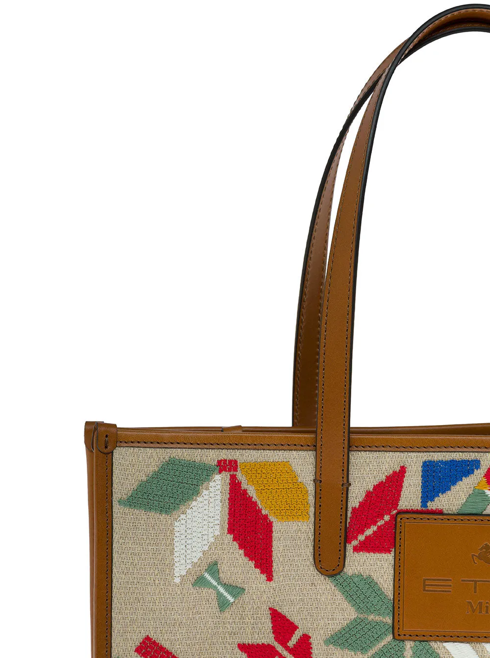 Etro Double Handle Embroidered Tote Bag