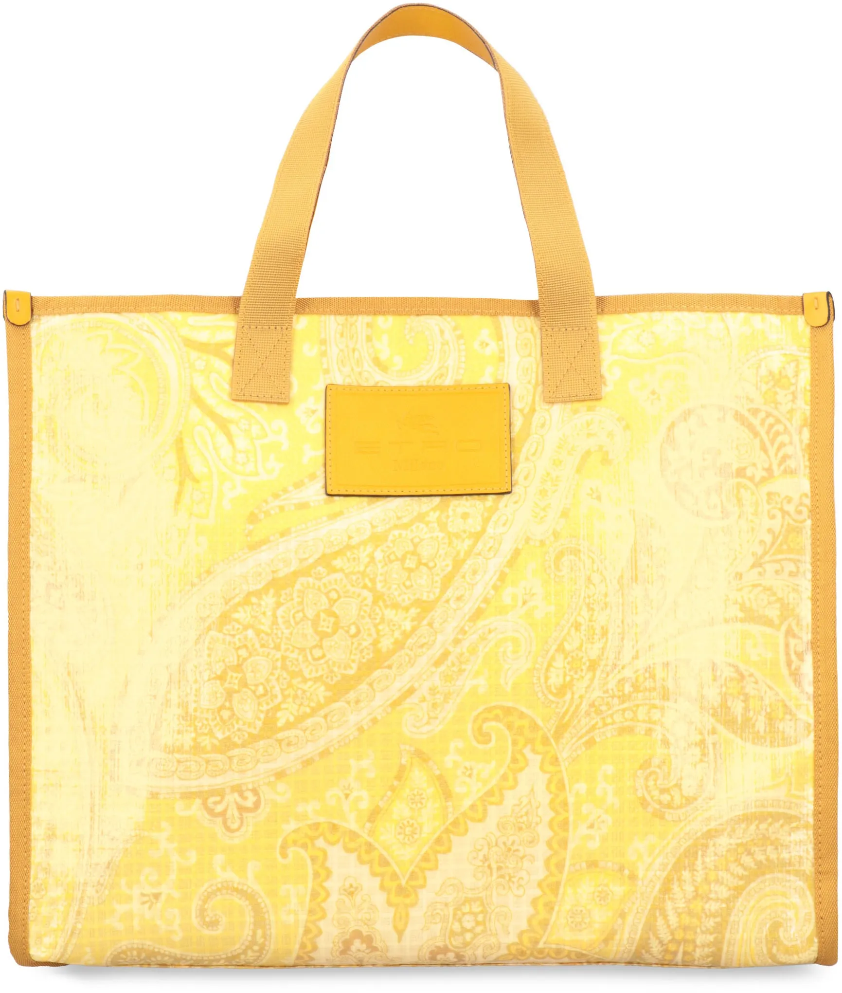 Etro Paisley Printed Logo Patch Tote Bag