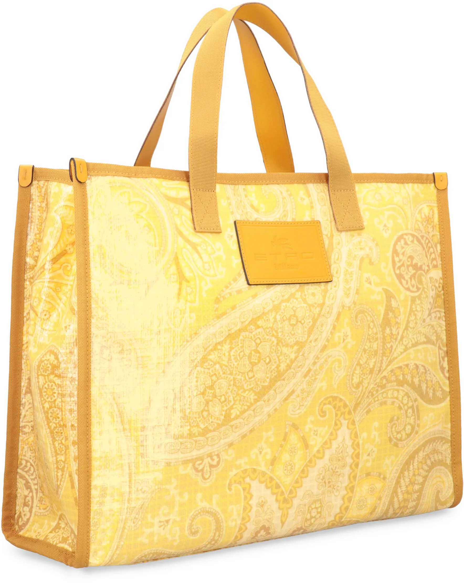 Etro Paisley Printed Logo Patch Tote Bag