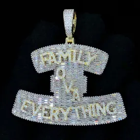 Family Ova Everything Baguette VVS CZ Hip Hop Iced Out Pendant