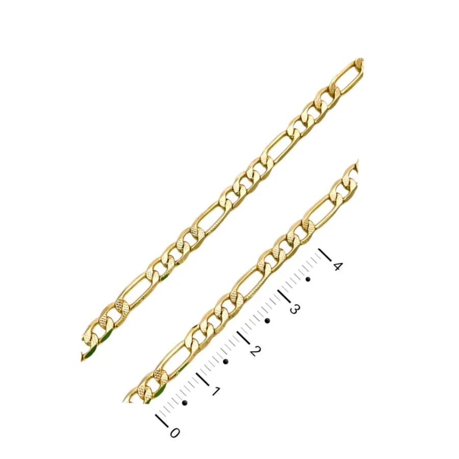 Figaro link diamond cut 4mm chain 18kts of gold plated