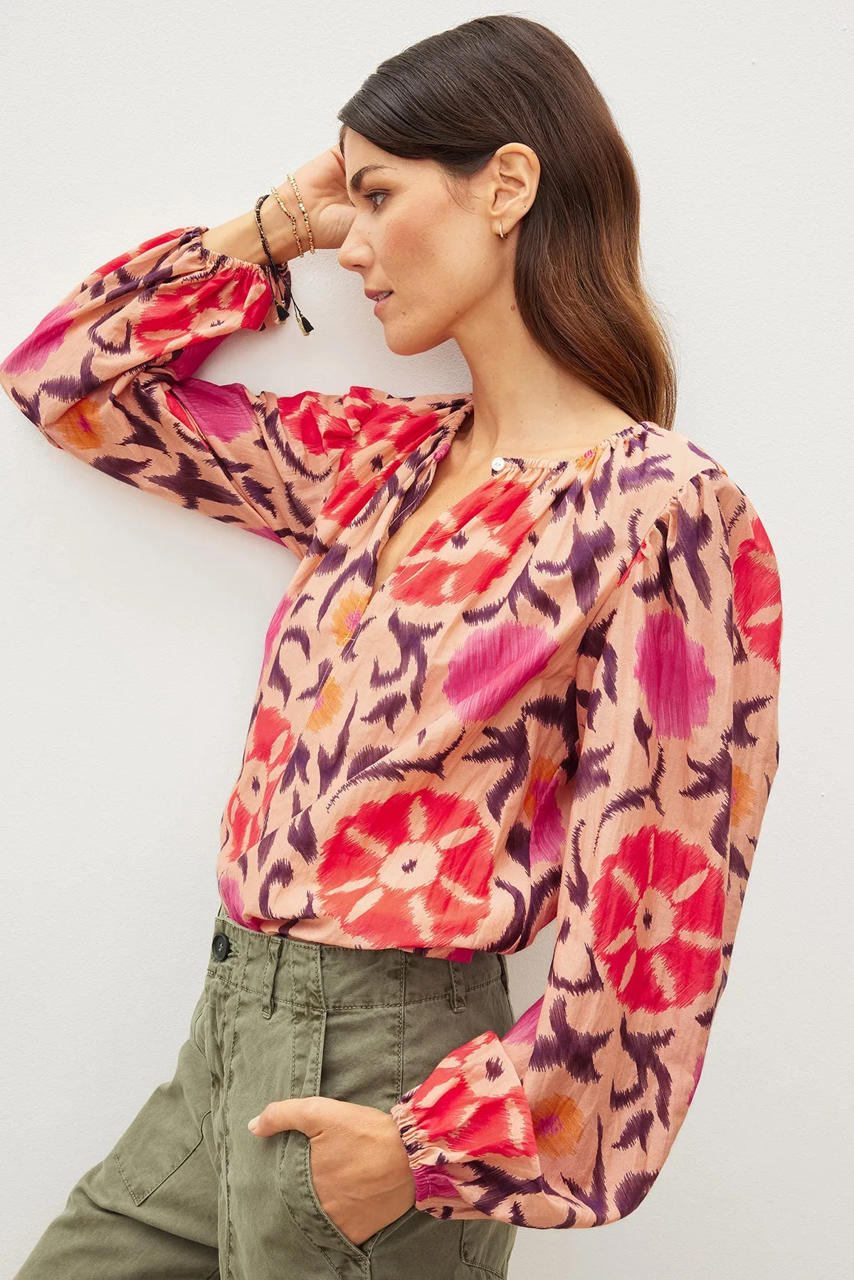 FRASER PRINTED SILK COTTON VOILE TOP