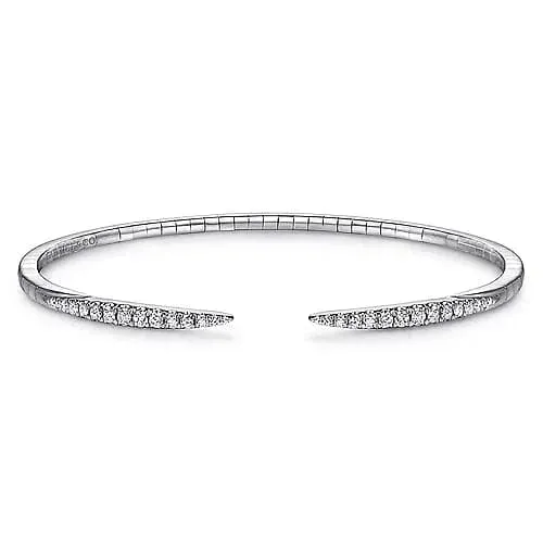 Gabriel & Co. White Gold Split Diamond Spike Bangle