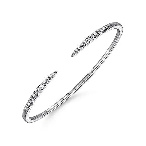 Gabriel & Co. White Gold Split Diamond Spike Bangle