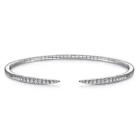 Gabriel & Co. White Gold Split Diamond Spike Bangle