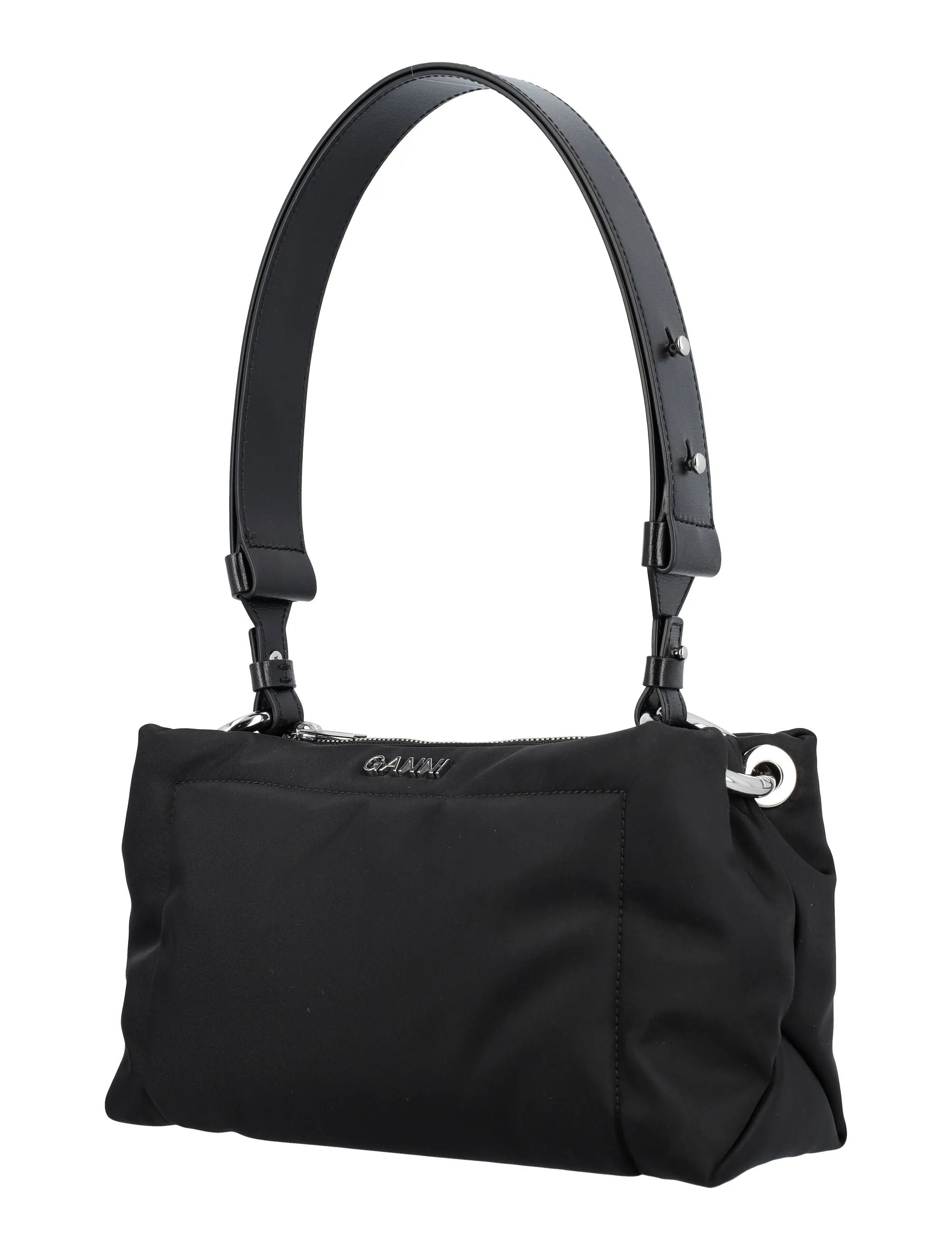 Ganni Medium Logo Detailed Shoulder Bag