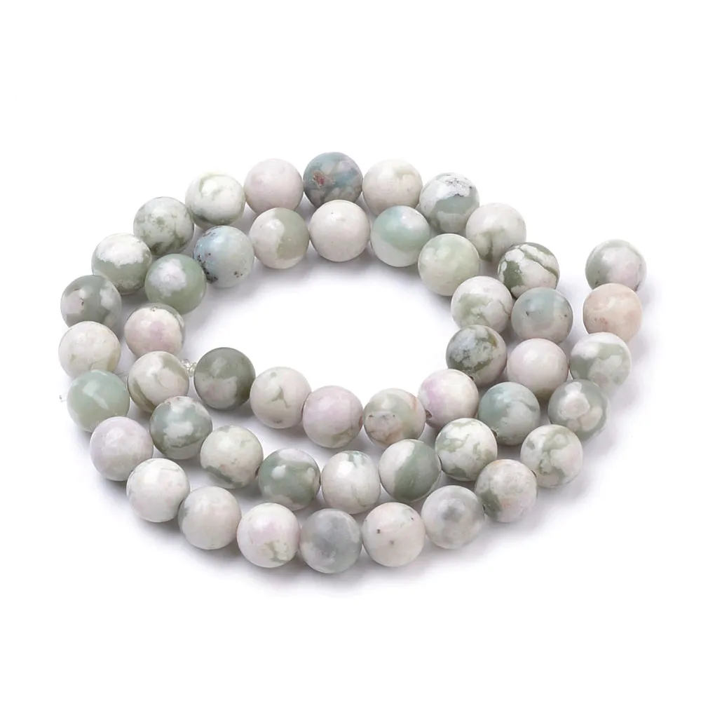 Gemstone Beads, Peace Jade, Serpentine And White Quartz, Natural, Round, 8mm