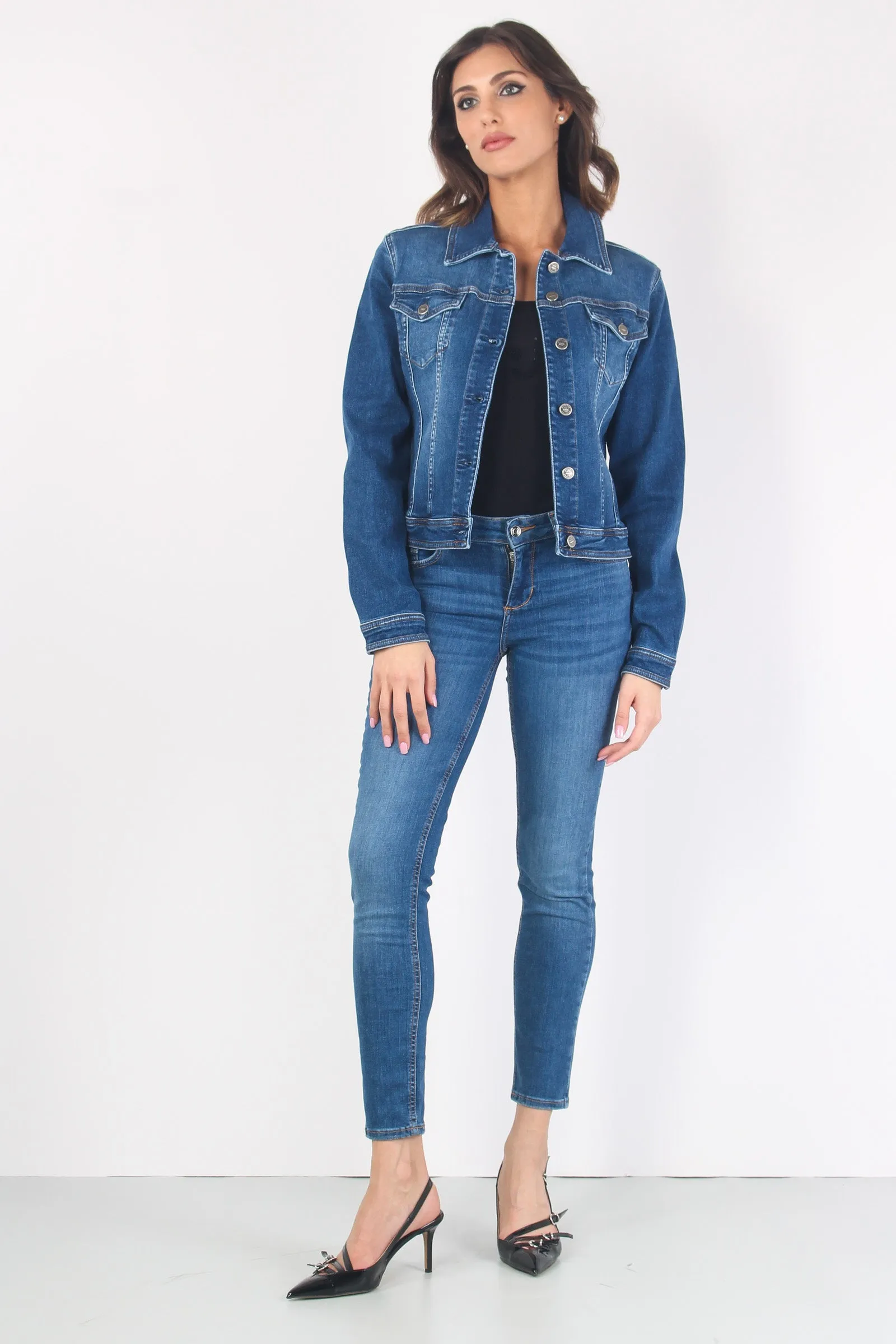 Giubbotto Denim Denim Scuro