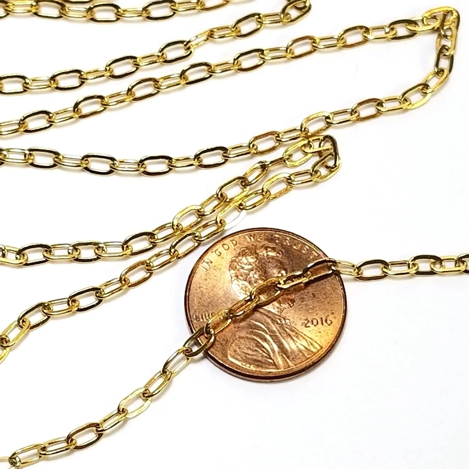 Gold Cross Chain, Stainless Steel, 4.5x2.5mm, Soldered Closed Links, Lot Size 50 Meters Spooled, #1926 G