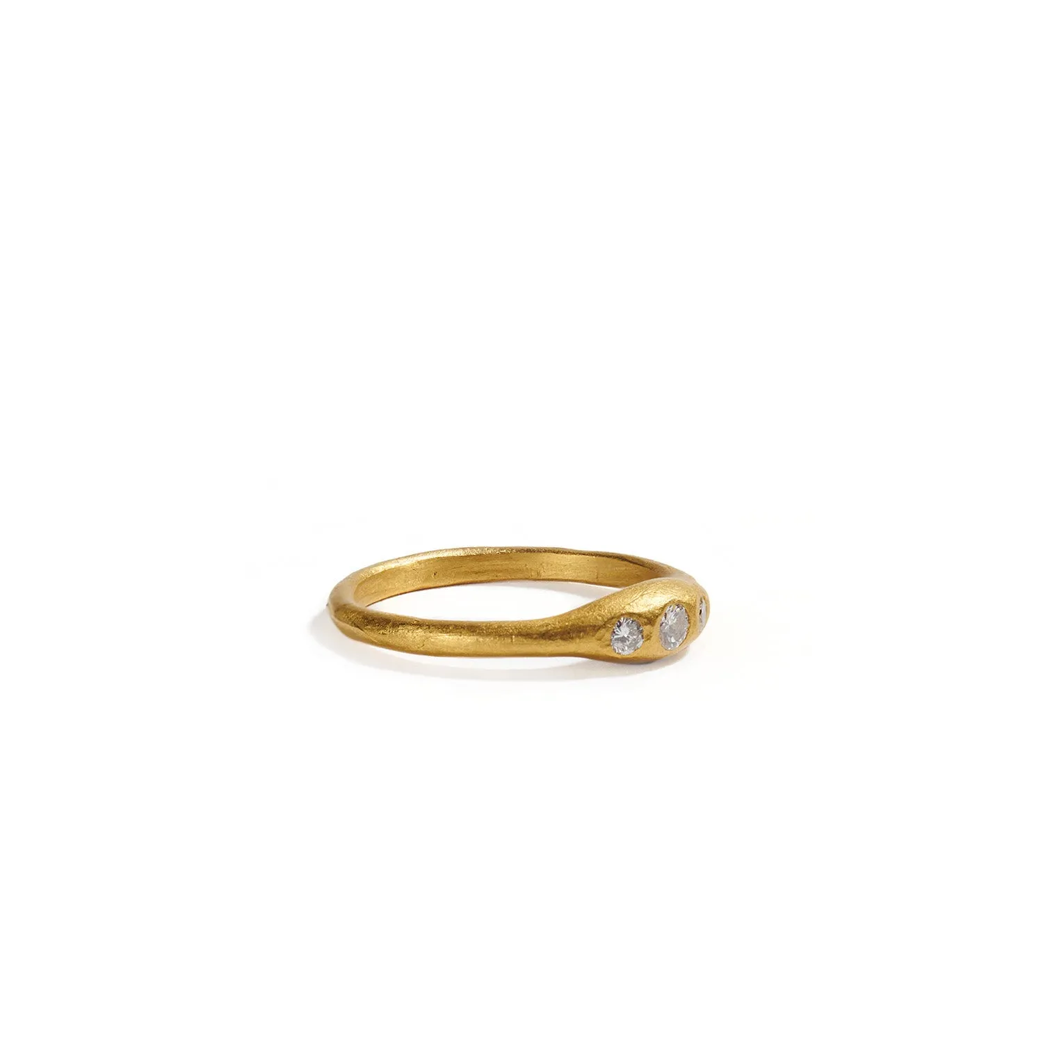 Gold Ring with Three Diamonds