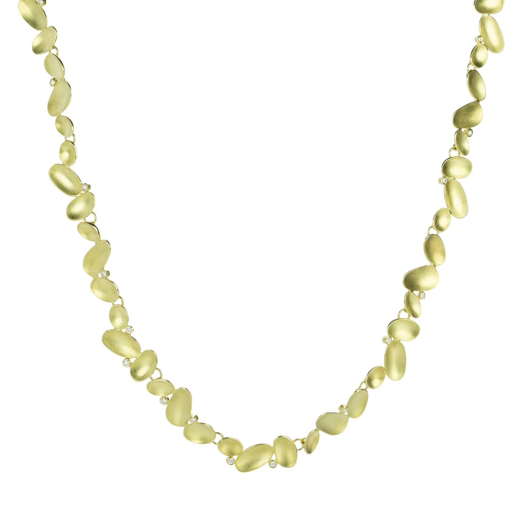 Gold Shell Necklace with Diamonds