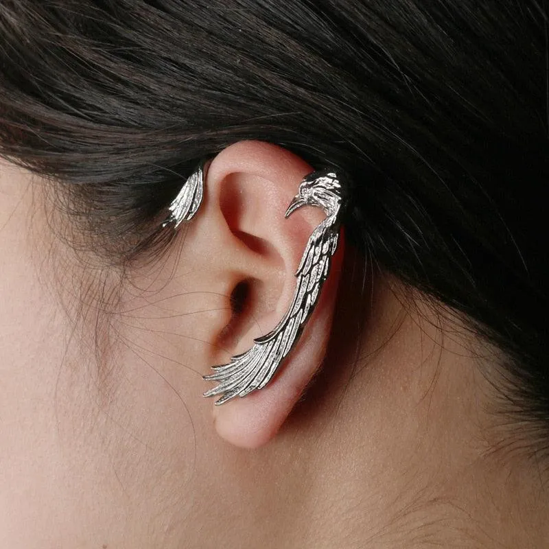 Gothic Dragon Wing Ear Cuff Earrings For Women