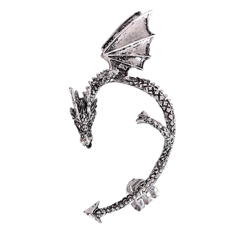 Gothic Dragon Wing Ear Cuff Earrings For Women