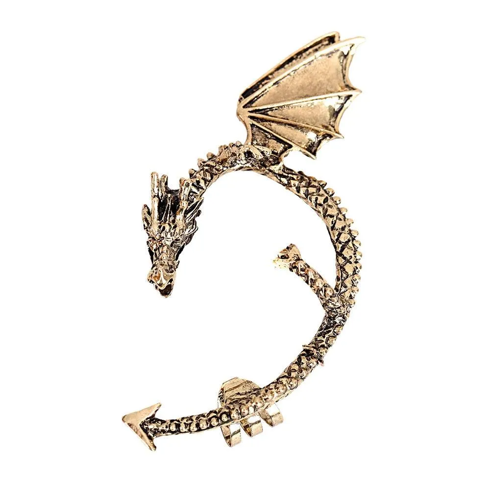 Gothic Dragon Wing Ear Cuff Earrings For Women