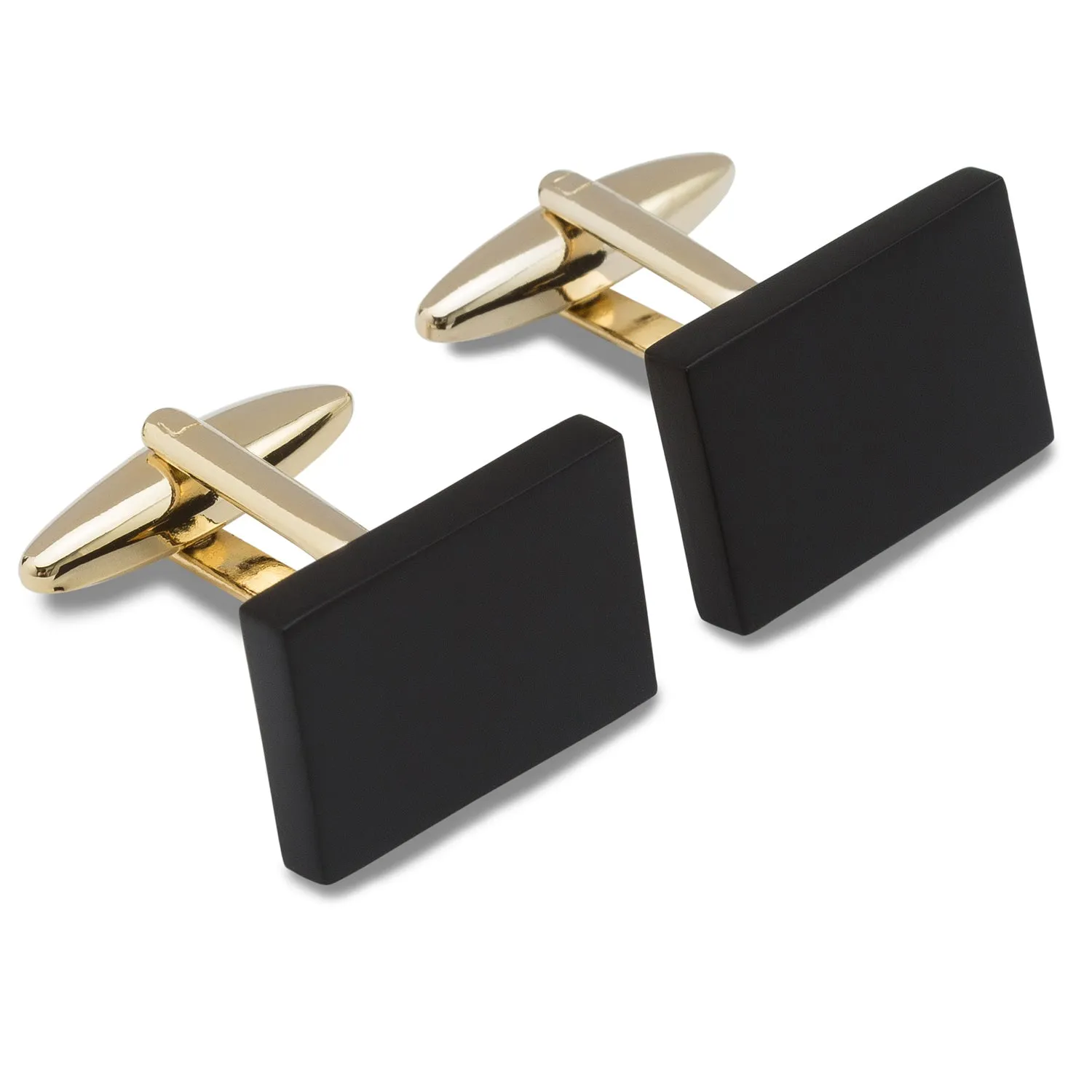 Goya Matte Black Rectangle Cufflinks