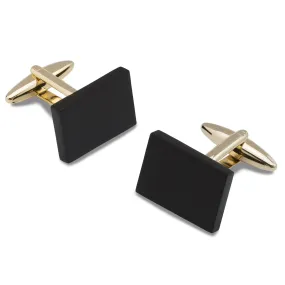 Goya Matte Black Rectangle Cufflinks