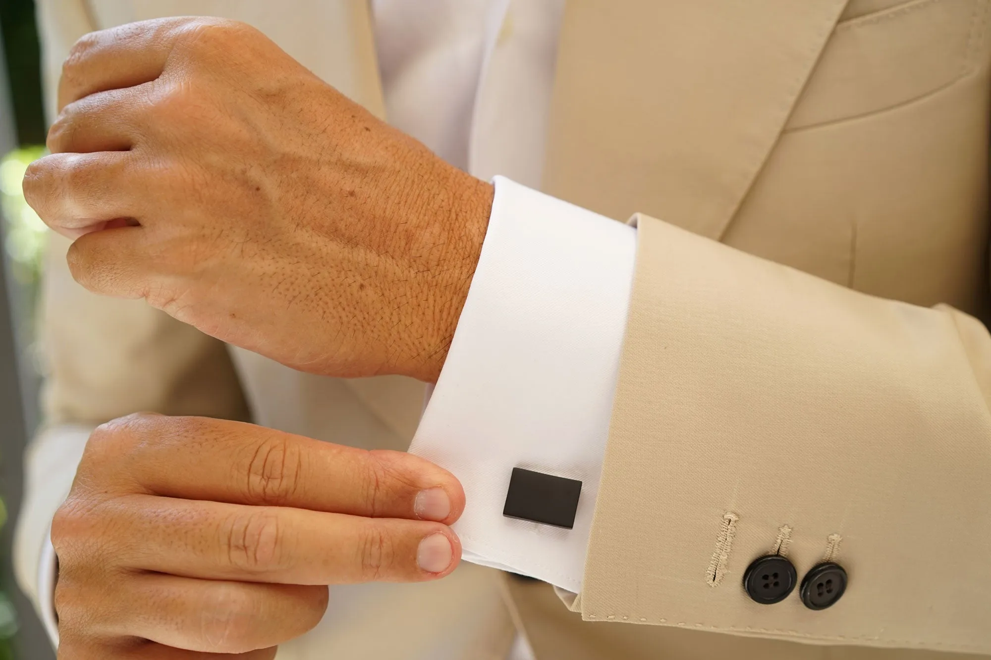 Goya Matte Black Rectangle Cufflinks