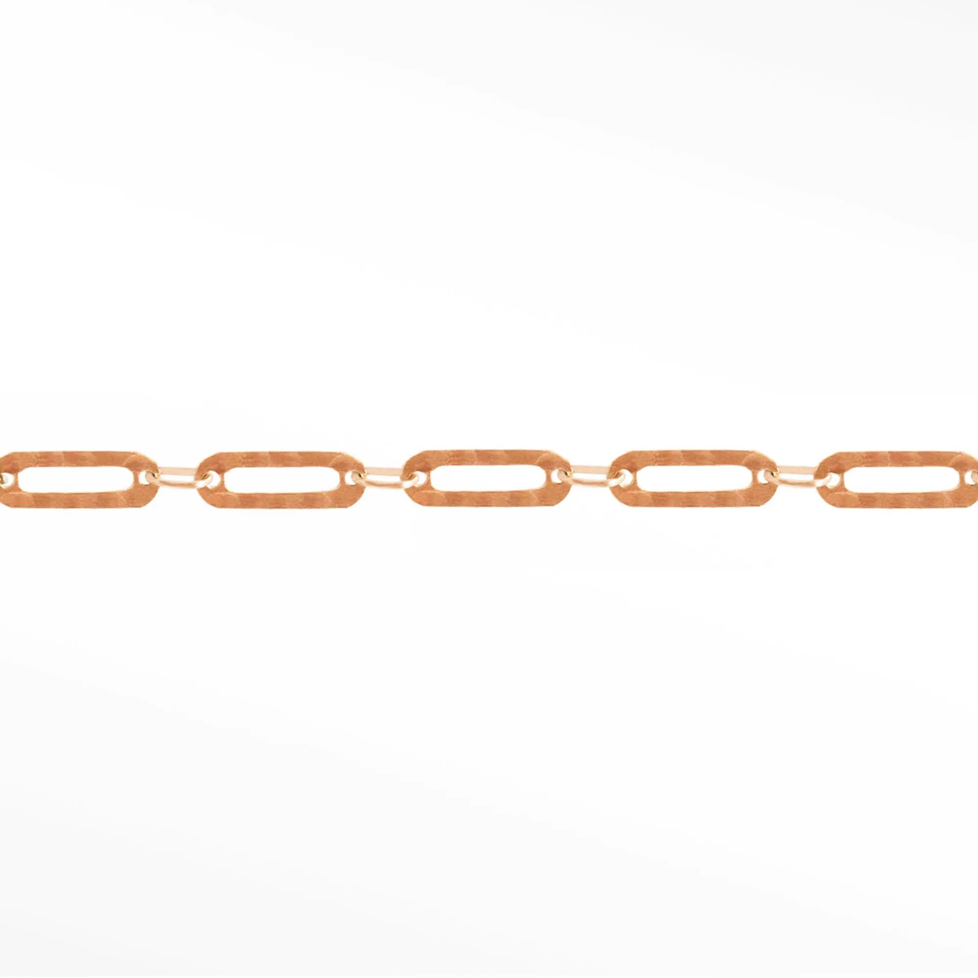 Hammer Paperclip 6mm 14k Rose Gold Chain Designer Line for Permanent Jewelry Sold by the Inch