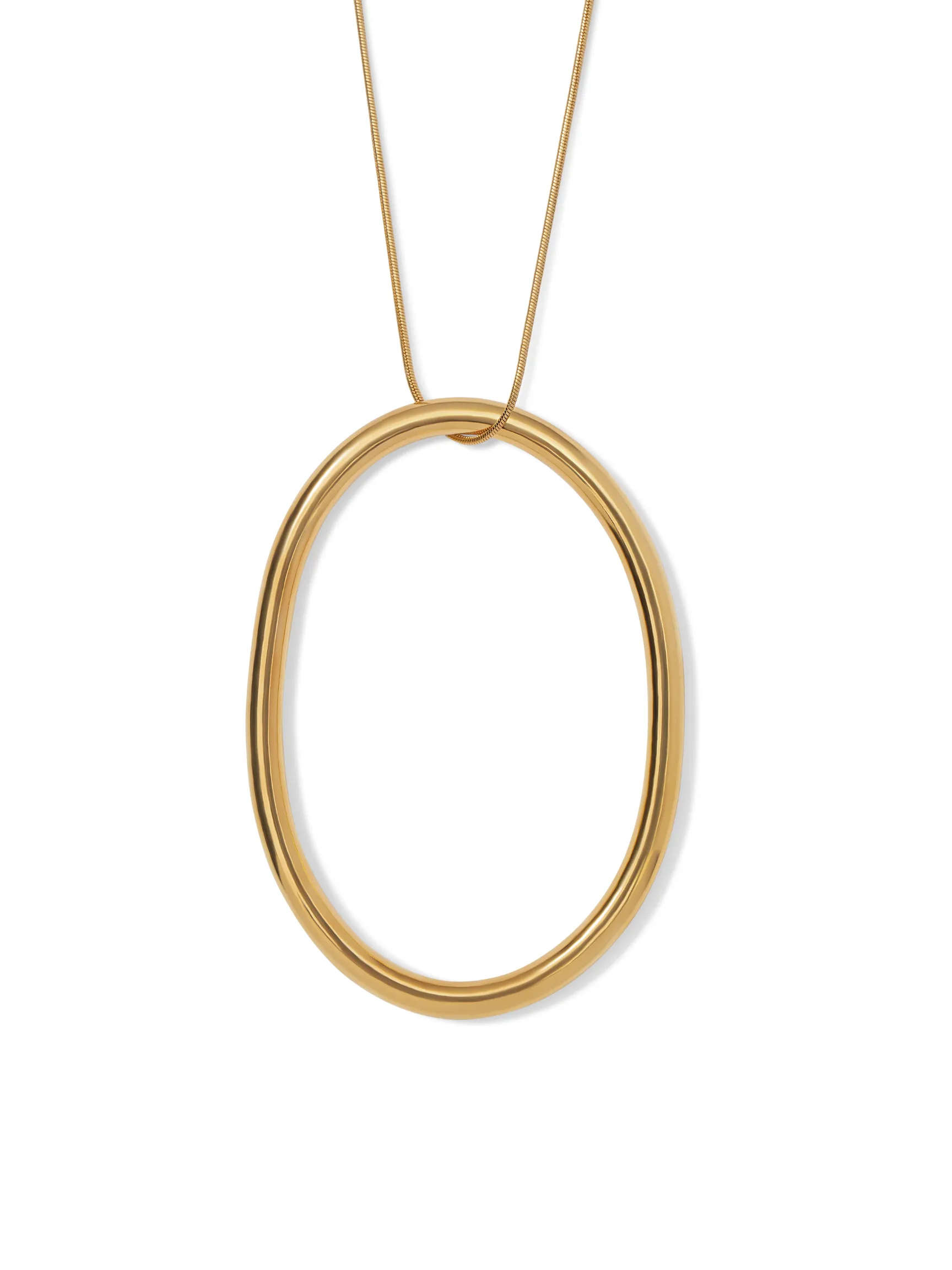 Heavenly Hoop Oval Pendant Necklace