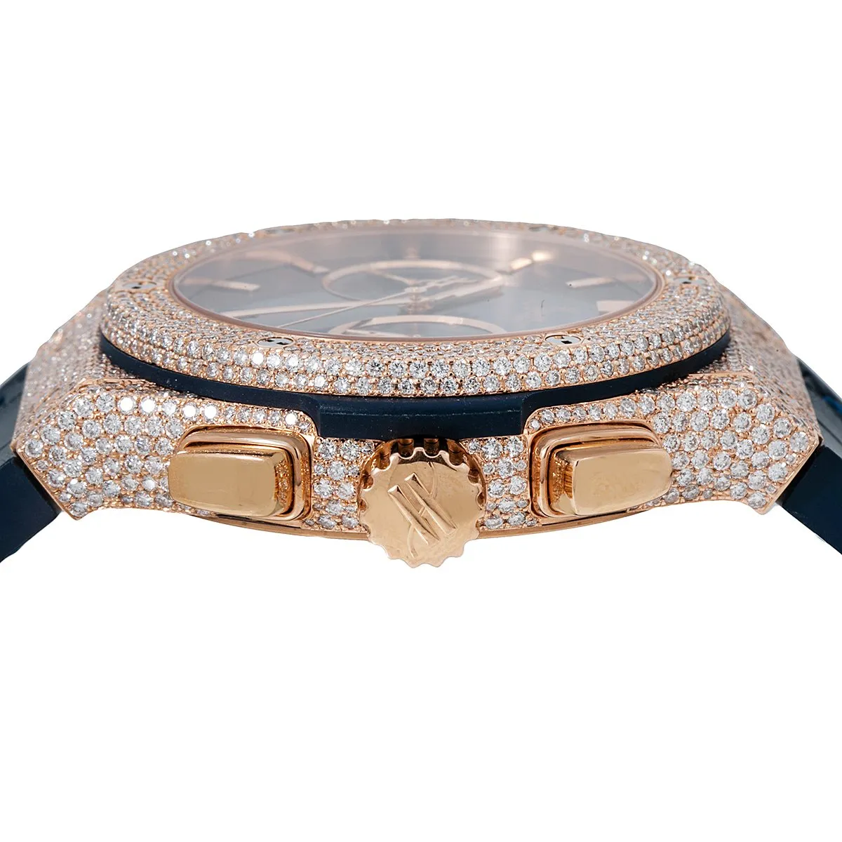 Hublot Classic Fusion 521.ox.7180.lr 45MM Blue Dial With 12.75 CT Diamonds