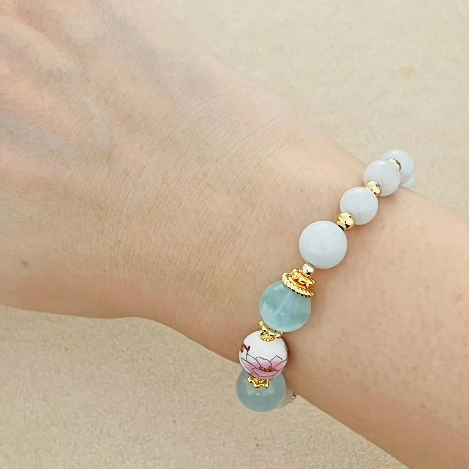 Jade & Aquamarine Bracelet