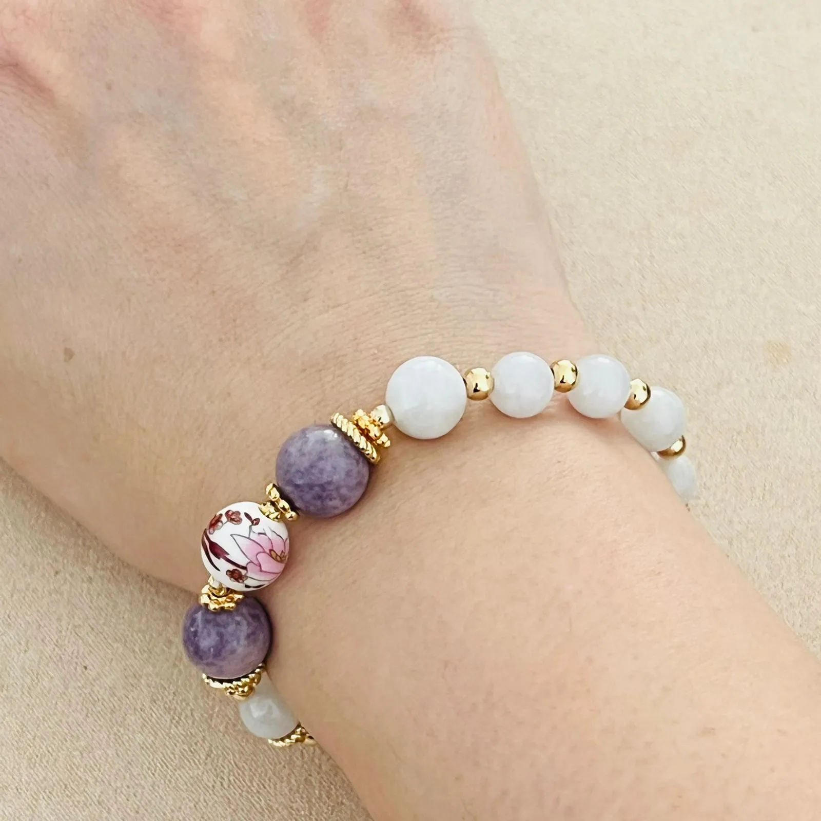 Jade & Lepidolite Bracelet