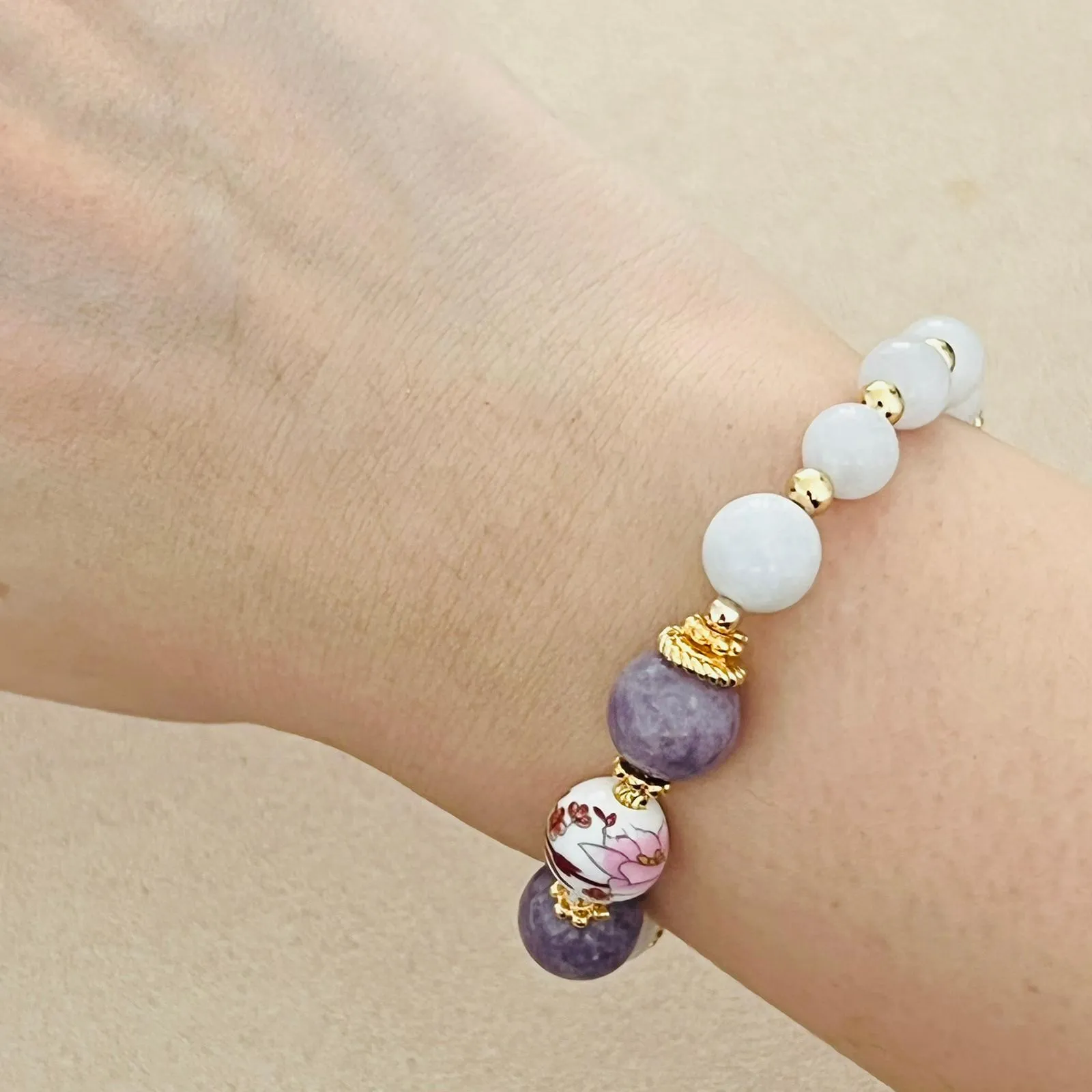 Jade & Lepidolite Bracelet